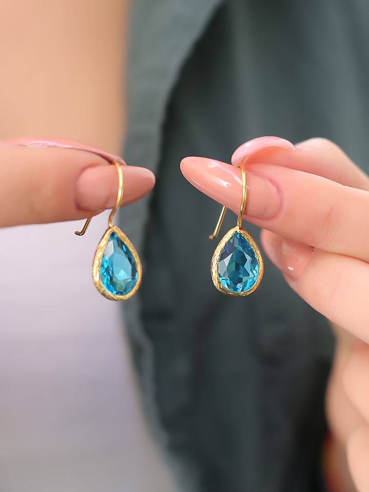 Pierres delicates Pozłacane kolczyki z tygrysim okiem rozmiar: onesize