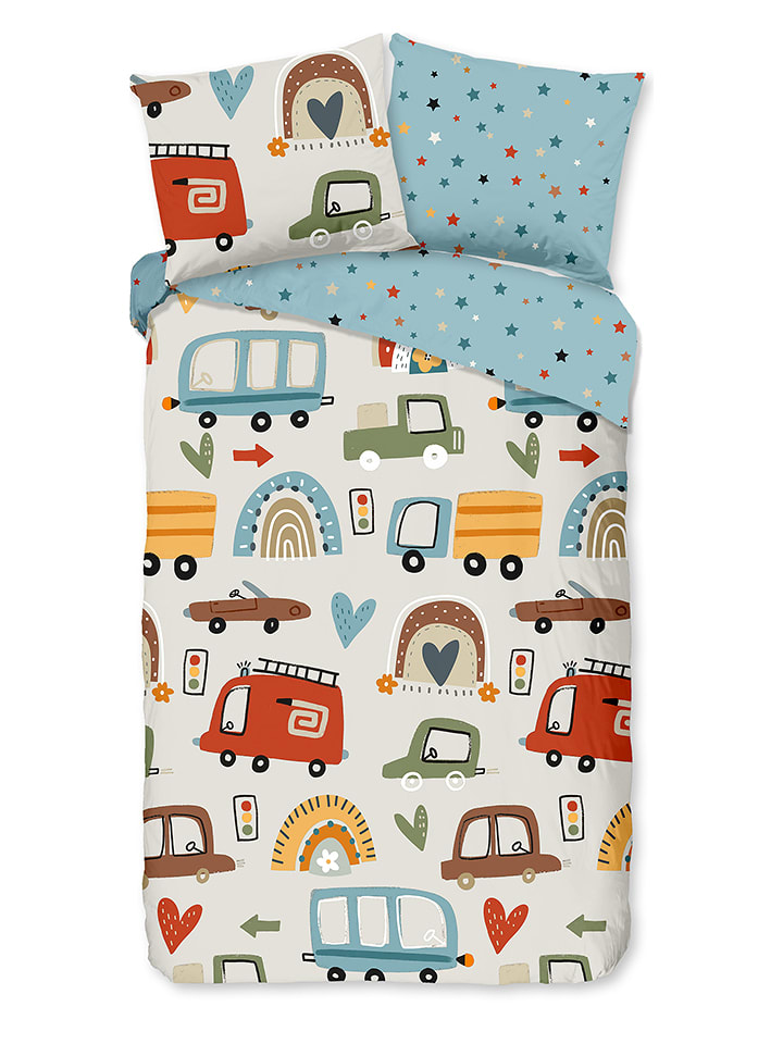 Good Morning Komplet pościeli "Move" w kolorze beżowym ze wzorem rozmiar: 140x220 cm