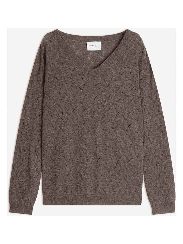 Perfect Cashmere Kaszmirowy sweter "Madison" w kolorze brązowym rozmiar: M