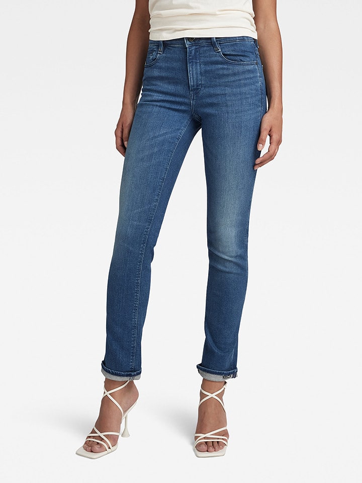 G-Star Dżinsy - Straight fit - w kolorze niebieskim rozmiar: W26/L32