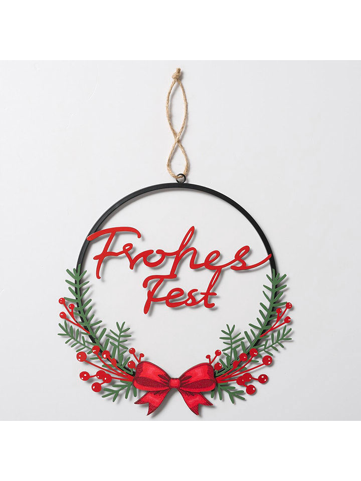 Boltze Zawieszka dekoracyjna "Noelle" w kolorze czerwono-zielonym - wys. 30,5 cm rozmiar: onesize