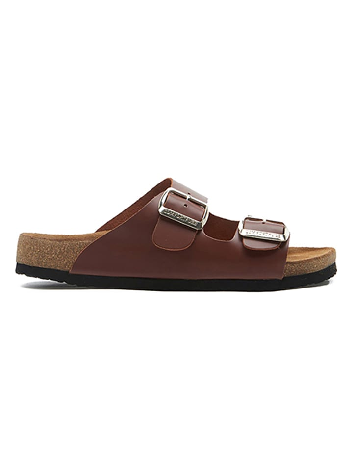 Comfortfusse Skórzane klapki w kolorze brązowym rozmiar: 42