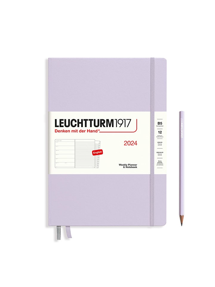 LEUCHTTURM1917 Kalendarz tygodniowy i notatnik w kolorze lawendowym - 17,8 x 25,4 cm rozmiar: onesize
