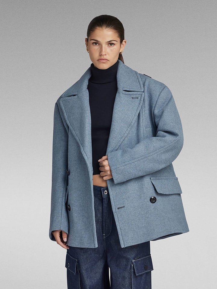 G-Star Wełniana kurtka w kolorze błękitnym rozmiar: S