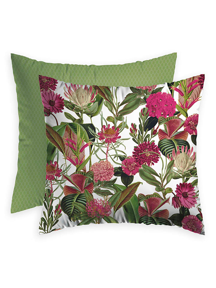 CXL by Christian Lacroix Satynowa poszewka w kolorze zielonym ze wzorem na poduszkę rozmiar: 80x80 cm