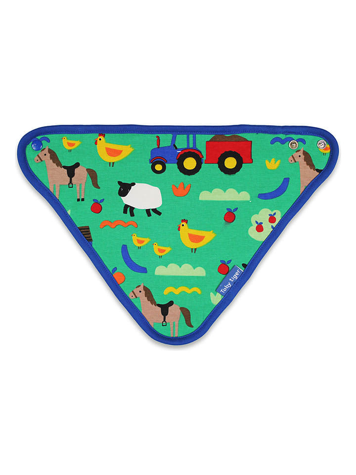 Toby Tiger Chusta trójkątna w kolorze zielonym - 32 x 22 cm rozmiar: onesize