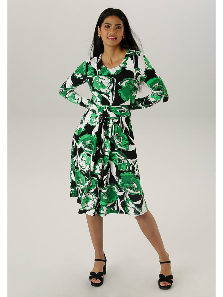 Aniston Sukienka w kolorze czarno-zielono-białym rozmiar: 42