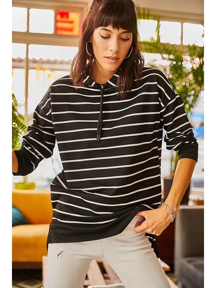 Olalook Bluza w kolorze czarno-kremowym rozmiar: M