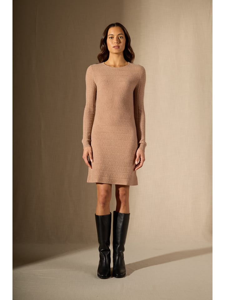 Perfect Cashmere Kaszmirowa sukienka w kolorze beżowym rozmiar: L