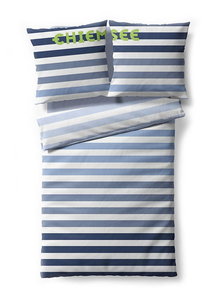 Chiemsee Komplet pościeli renforcé "Stripes" w kolorze niebieskim rozmiar: 135x200 cm/80x80 cm