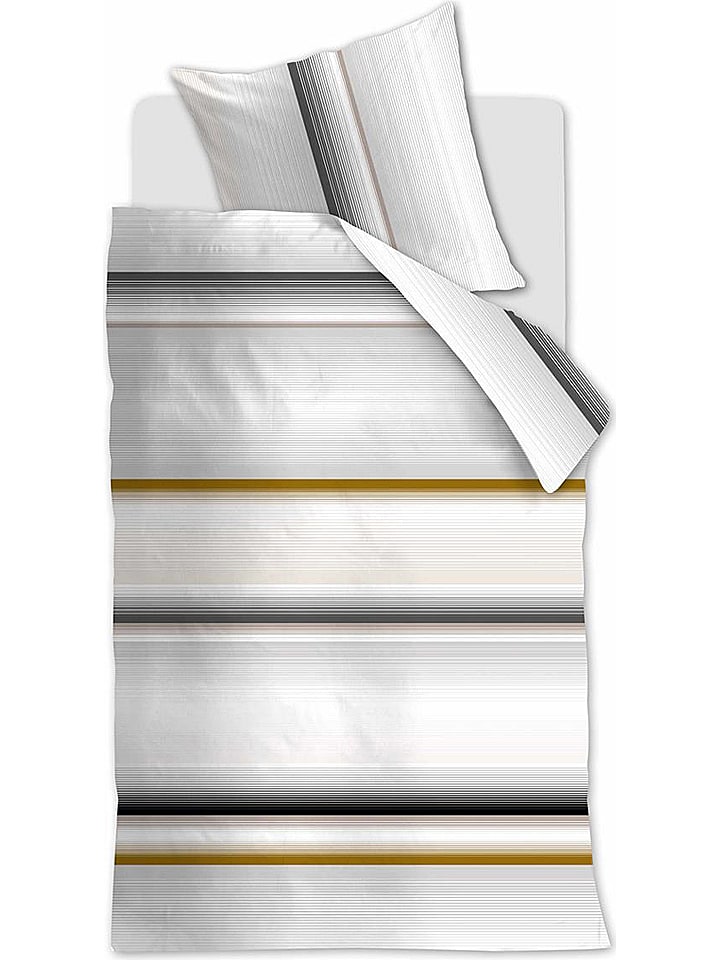 Beddinghouse Komplet pościeli renforcé "Lune" w kolorze szaro-białym rozmiar: 40x80 cm
