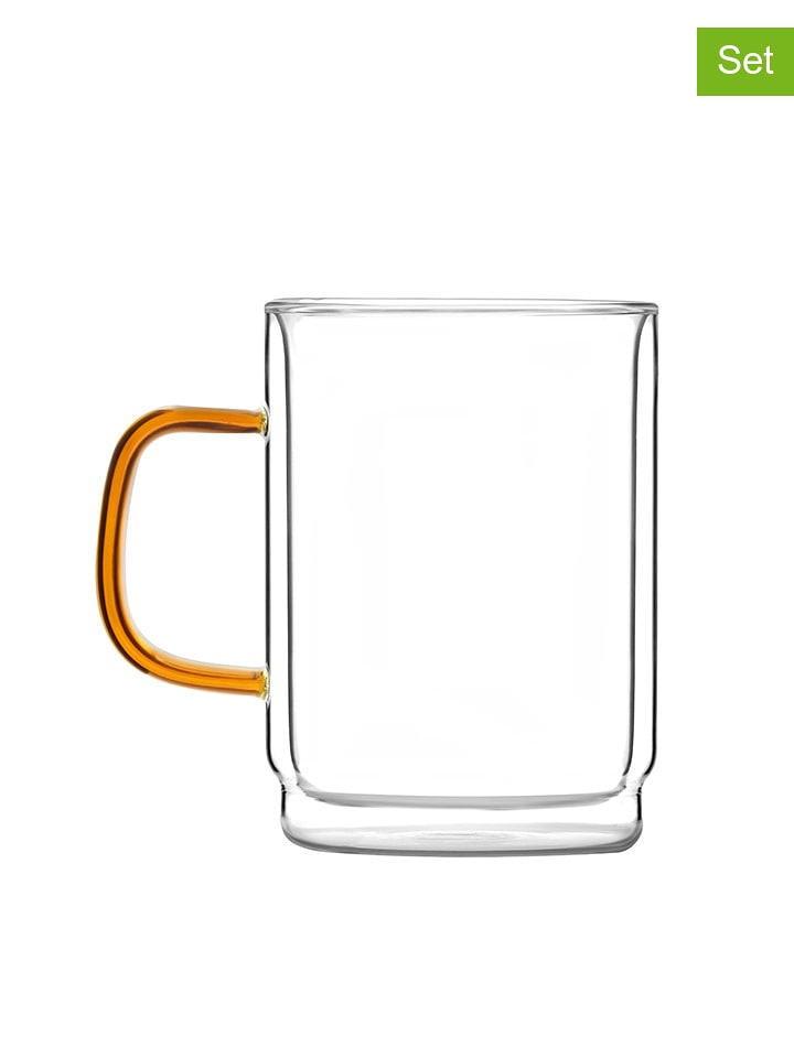 Vialli Design Kubki (2 szt.) w kolorze pomarańczowym - 350 ml rozmiar: onesize
