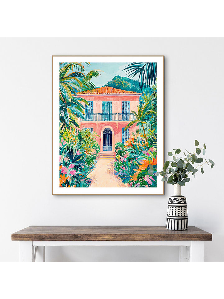 Orangewallz Druk artystyczny "Holiday Mansion" w ramce rozmiar: 40x50 cm