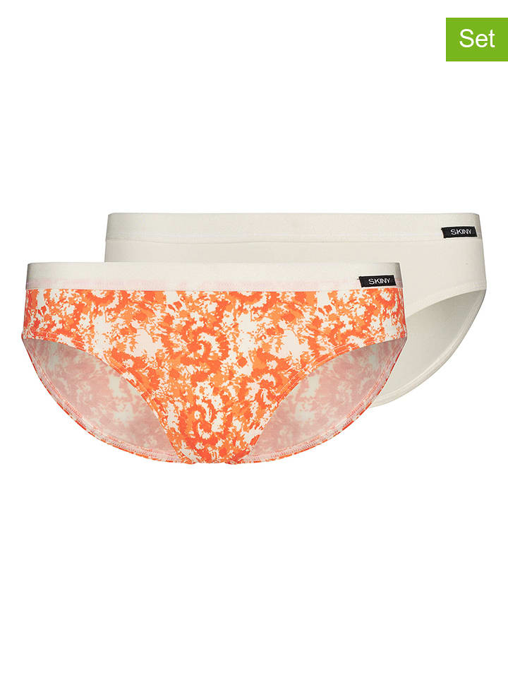 Skiny Majtki (2 pary) w kolorze pomarańczowo-białym rozmiar: 152