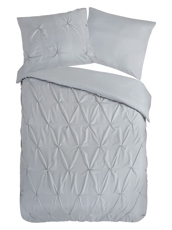 Pure Komplet pościeli "Elegance" w kolorze srebrnym z mikrofibry rozmiar: 200x220 cm