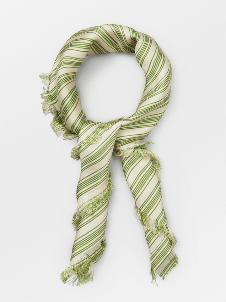 Becksöndergaard Jedwabna chusta "Dodera" w kolorze kremowo-zielonym - 65 x 65 cm rozmiar: onesize