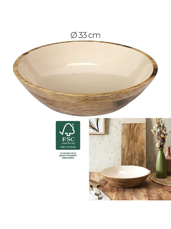 Ethnical Life Miska w kolorze brązowo-beżowym - Ø 33 cm rozmiar: onesize