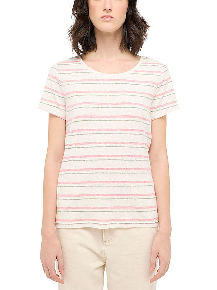 Mustang Koszulka w kolorze jasnoróżowo-szarym rozmiar: S