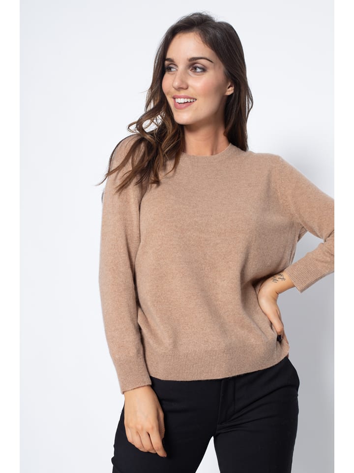 Perfect Cashmere Kaszmirowy sweter "Vanessa" w kolorze beżowym rozmiar: M