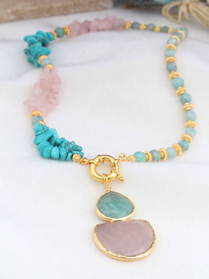 L'Atelier de Gaia Pozłacany naszyjnik z zawieszką - dł. 45 cm rozmiar: onesize