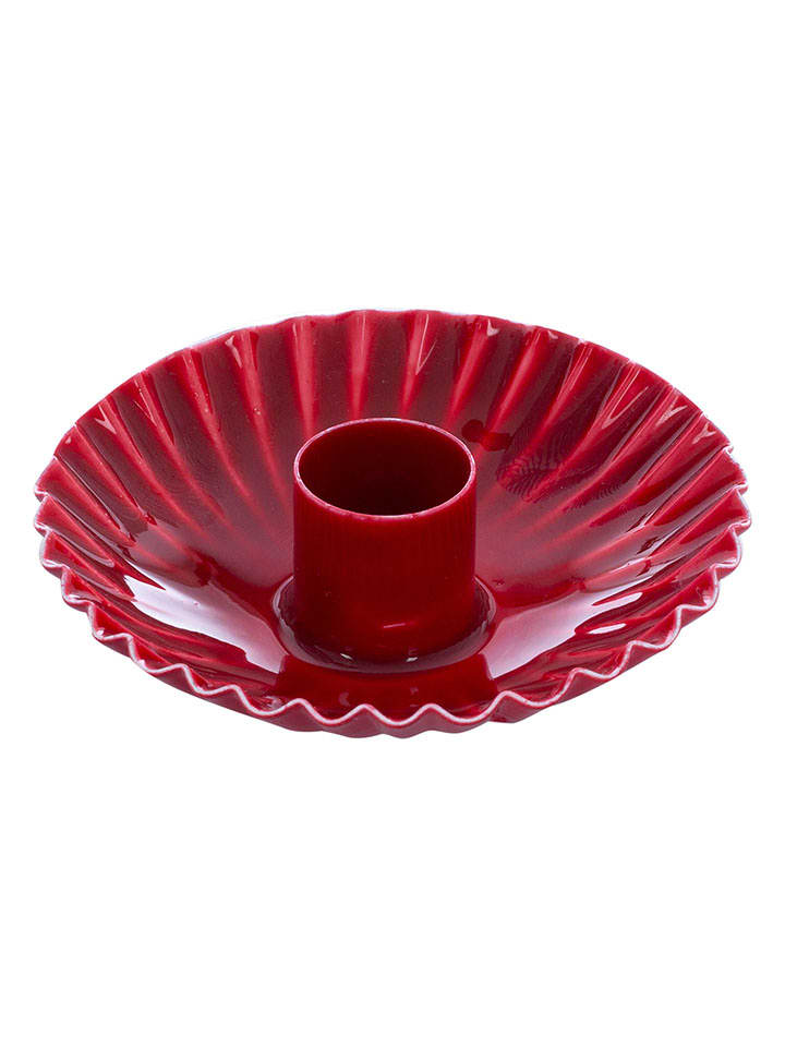 Overbeck and Friends Świecznik "Nelly" w kolorze czerwonym - wys. 3 x Ø 9,5 cm rozmiar: onesize