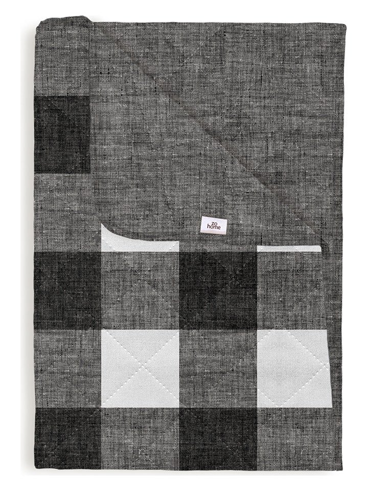 Zo!Home Narzuta "Quattro di Lino" w kolorze antracytowym rozmiar: 50x50 cm