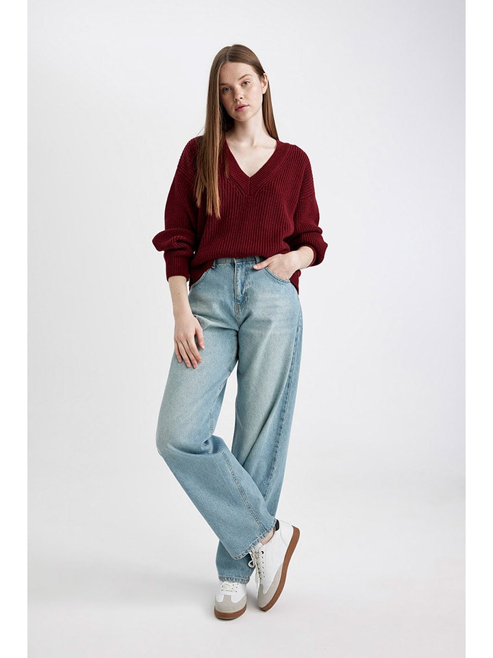 DeFacto Sweter w kolorze bordowym rozmiar: XS