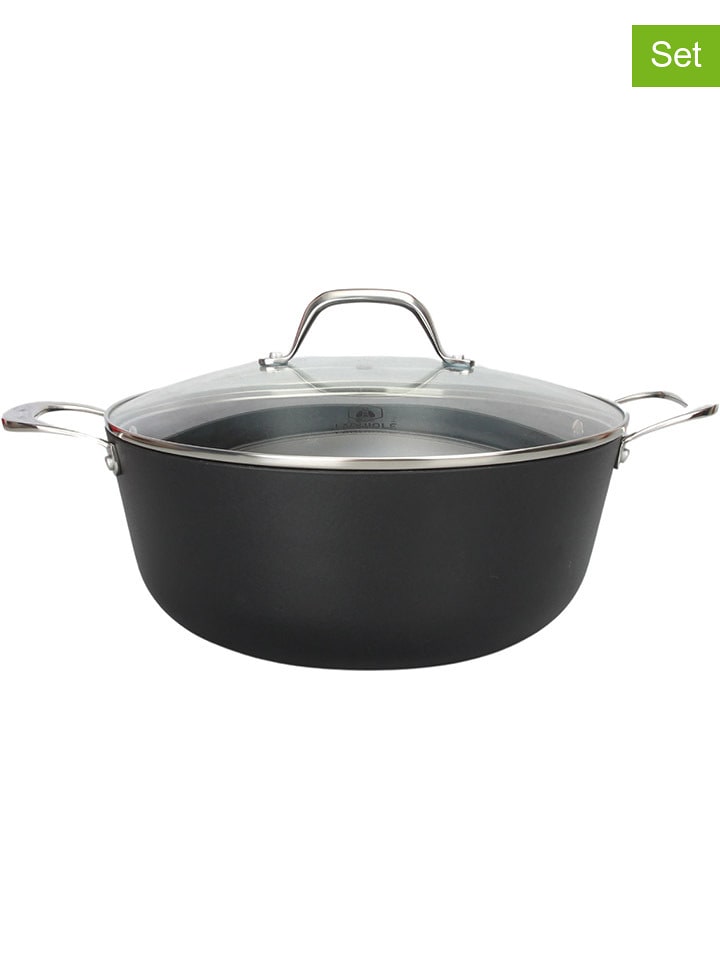 Laguiole 2-częściowy zestaw w kolorze czarnym - Ø 28 cm rozmiar: onesize