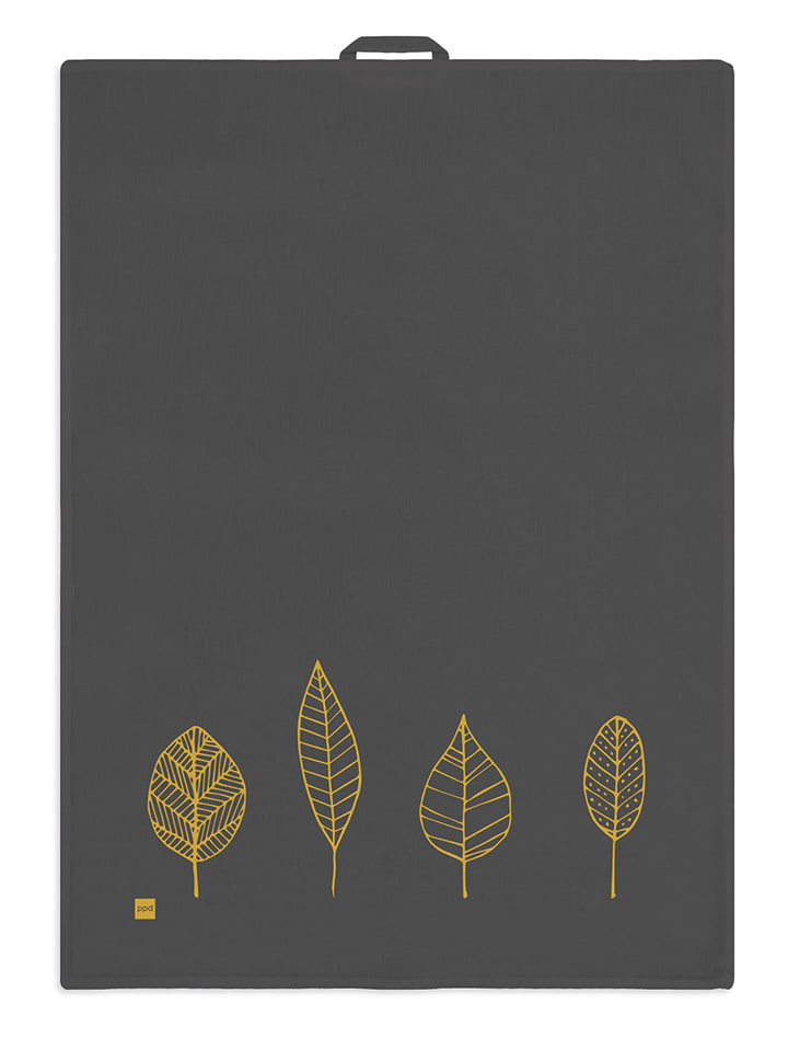 ppd Ścierka kuchenna "Pure Gold Leaves" w kolorze antracytowym - 70 x 50 cm rozmiar: onesize