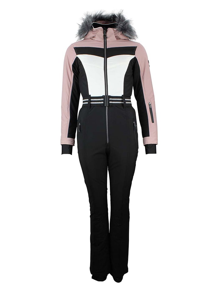 Peak Mountain Kombinezon narciarski ''Arctian'' w kolorze czarno-jasnoróżowo-białym rozmiar: S