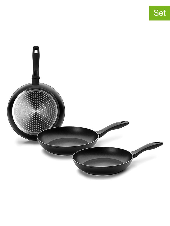 Ibili Patelnie (3 szt.) "Chef Style" w kolorze czarnym rozmiar: onesize