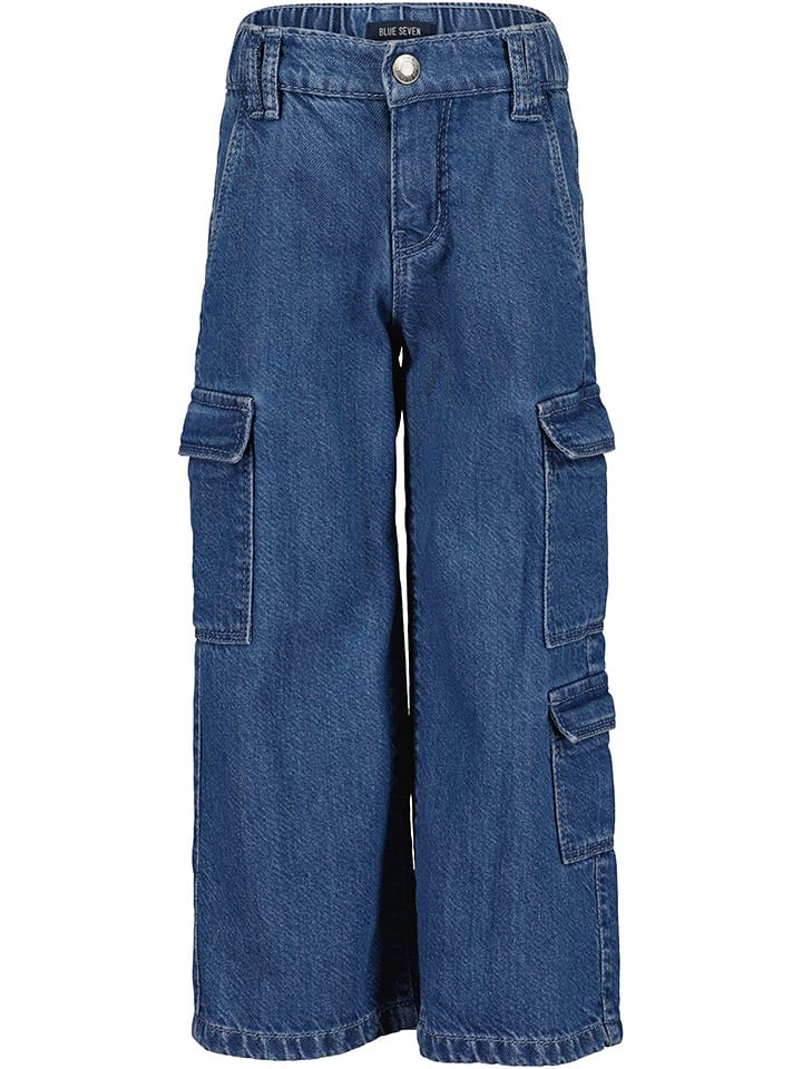 Blue Seven Bojówki dżinsowe - Loose fit - w kolorze niebieskim rozmiar: 128