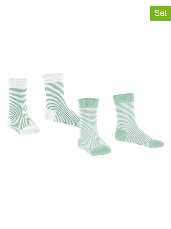 ESPRIT Skarpety (2 pary) "Fine" w kolorze biało-miętowym rozmiar: 27-30