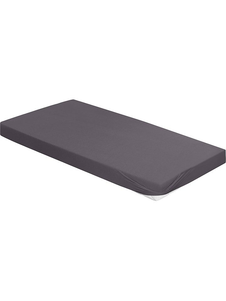 Bierbaum Prześcieradło dżersejowe w kolorze antracytowym na gumce rozmiar: 190x200 cm