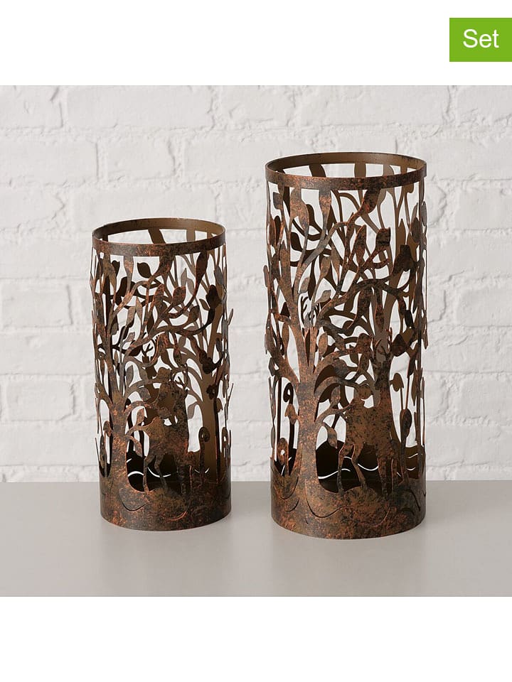 Boltze Świeczniki (2 szt.) "Taunus" w kolorze brązowym rozmiar: onesize