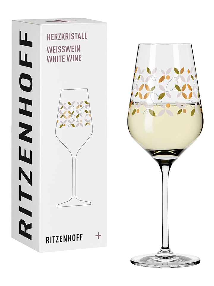 RITZENHOFF Kieliszek w kolorze zielono-pomarańczowym do białego wina - 380 ml rozmiar: onesize