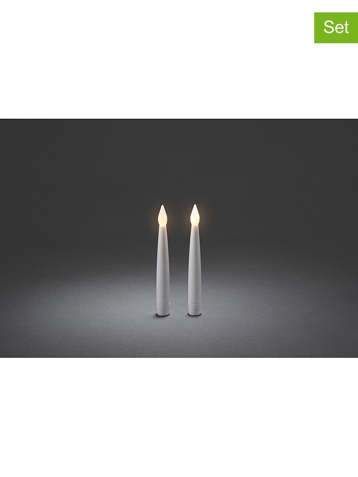 Konstsmide Świece LED (2 szt.) w kolorze białym - wys. 28 cm rozmiar: onesize