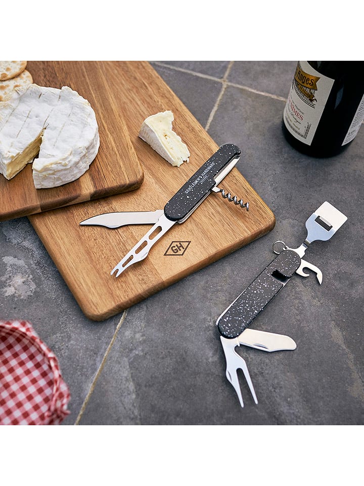 Gentlemen's Hardware Narzędzie wielofunkcyjne 8w1 "Cheese&Wine" w kolorze czarnym - dł. 11 cm rozmiar: onesize