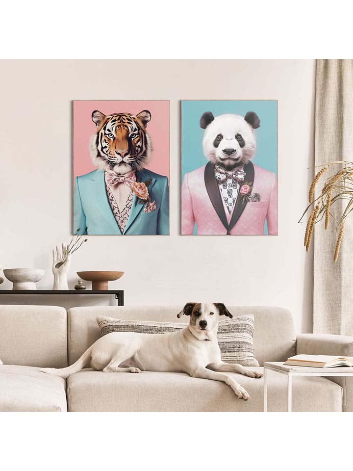 Orangewallz Druki artystyczne (2 szt.) "Beau Tie Set" w ramce rozmiar: 50x70 cm