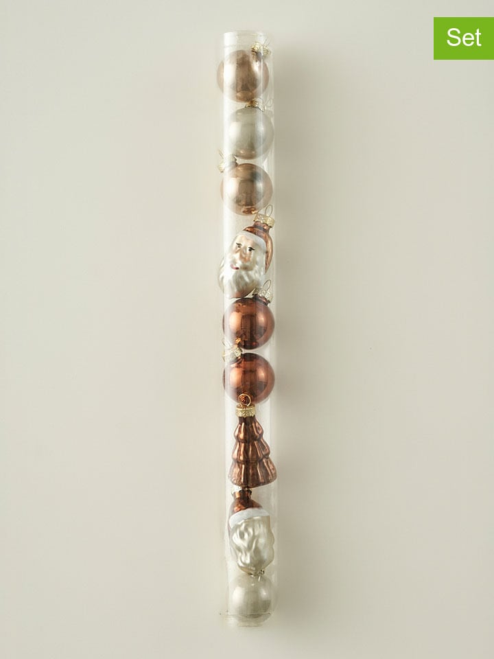 BELLA MAISON Bombki (9 szt.) w kolorze brązowo-białym rozmiar: onesize