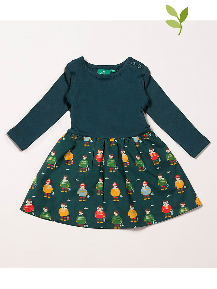 Little Green Radicals Sukienka w kolorze ciemnozielonym rozmiar: 128