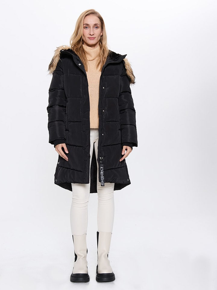 bebe Płaszcz zimowy w kolorze czarnym rozmiar: S