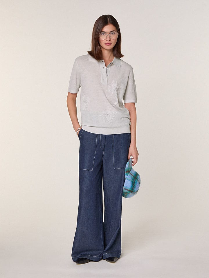 Rodier Wełniana koszulka w kolorze szarym rozmiar: S