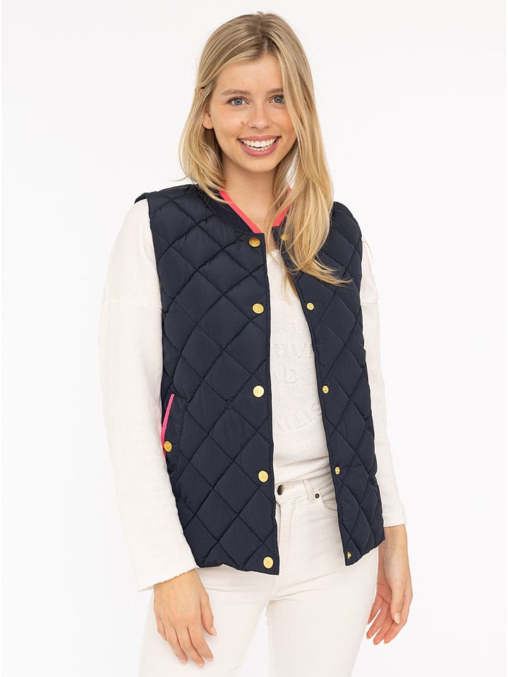 Zwillingsherz Kamizelka pikowana "Classic Diamond" w kolorze granatowym rozmiar: S