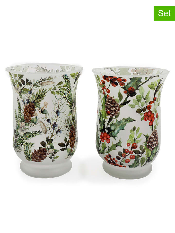 SiL Interiors Świeczniki (2 szt.) ze wzorem wys. 15 x Ø 11 cm rozmiar: onesize