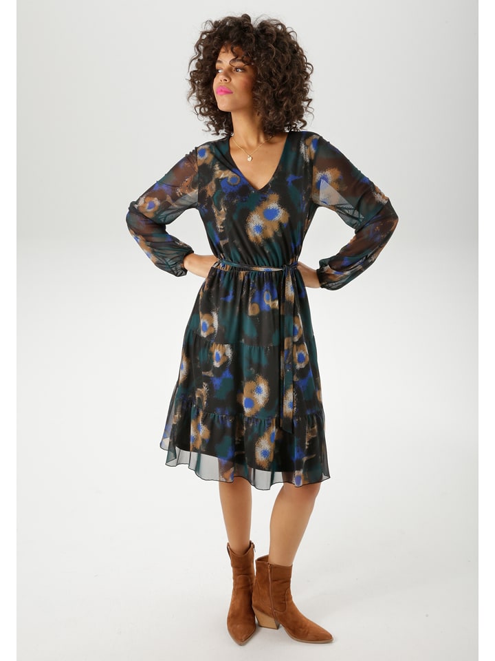 Aniston Sukienka w kolorze czarno-morsko-karmelowym rozmiar: 38