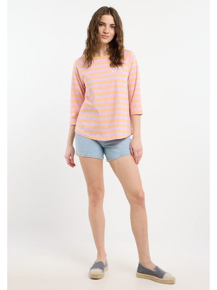 ELBSAND Koszulka "Celin" w kolorze pomarańczowo-jasnoróżowym rozmiar: XL