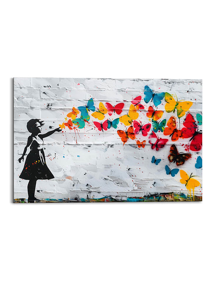 Orangewallz Druk artystyczny "Butterfly Girl" w ramce rozmiar: 60x90 cm