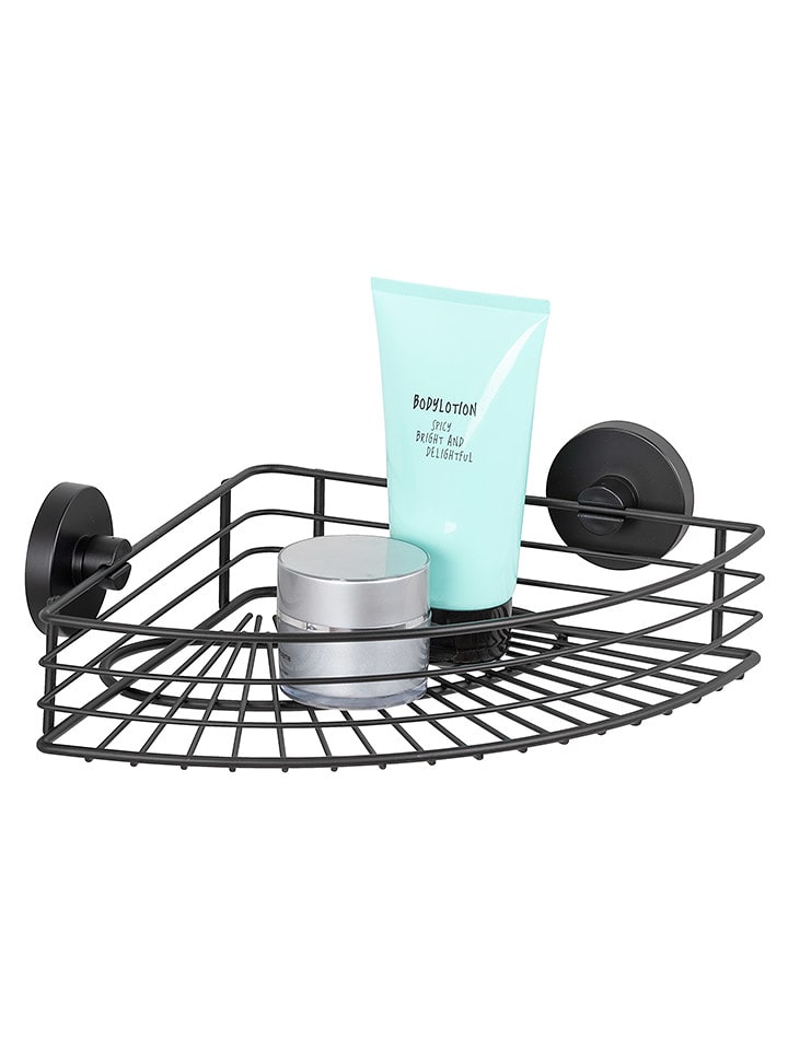 Wenko Półka prysznicowa "Vacuum-Loc Bari" w kolorze czarnym - 35 x 9 x 22,5 cm rozmiar: onesize