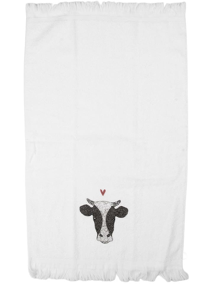 Clayre & Eef Ręczniki (2 szt.) w kolorze biało-czarnym dla gości - 66 x 40 cm rozmiar: onesize